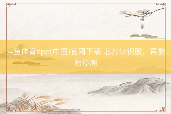 斗鱼体育app(中国)官网下载 芯片认识股，再掀涨停潮