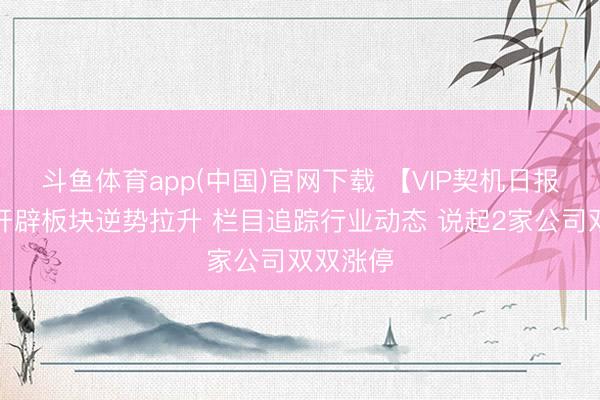 斗鱼体育app(中国)官网下载 【VIP契机日报】电网开辟板块逆势拉升 栏目追踪行业动态 说起2家公司双双涨停