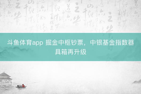斗鱼体育app 掘金中枢钞票，中银基金指数器具箱再升级