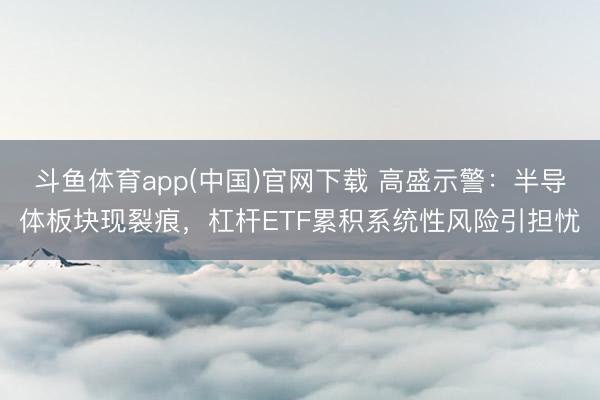 斗鱼体育app(中国)官网下载 高盛示警：半导体板块现裂痕，杠杆ETF累积系统性风险引担忧