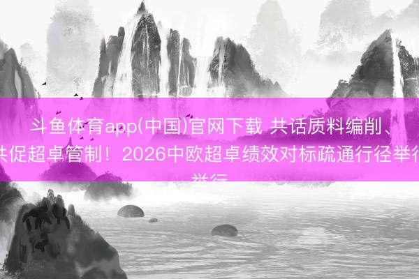 斗鱼体育app(中国)官网下载 共话质料编削、共促超卓管制！2026中欧超卓绩效对标疏通行径举行