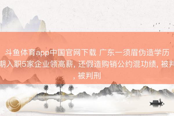 斗鱼体育app中国官网下载 广东一须眉伪造学历同期入职5家企业领高薪， 还假造购销公约混功绩， 被判刑