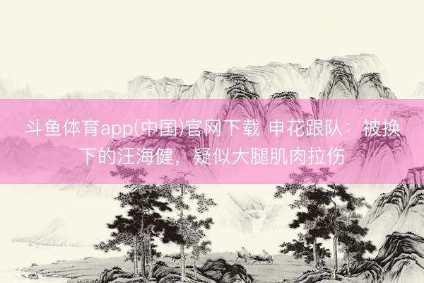 斗鱼体育app(中国)官网下载 申花跟队:被换下的汪海健,疑似大腿肌肉拉伤