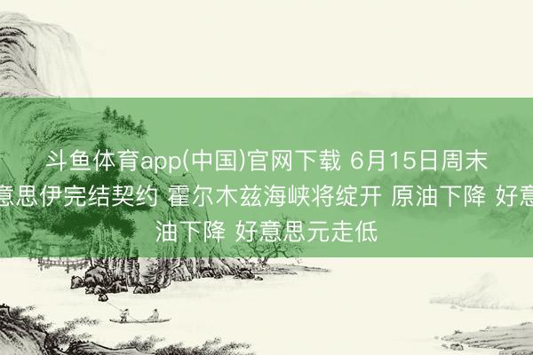 斗鱼体育app(中国)官网下载 6月15日周末要闻：好意思伊完结契约 霍尔木兹海峡将绽开 原油下降 好意思元走低