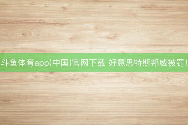 斗鱼体育app(中国)官网下载 好意思特斯邦威被罚!